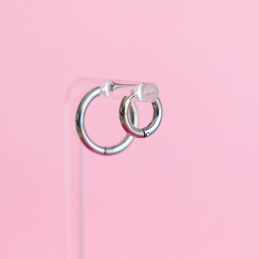 Silver Huggies Earrings