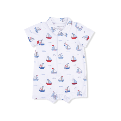 Bubbly Sailboats Blue - Polo Shortie