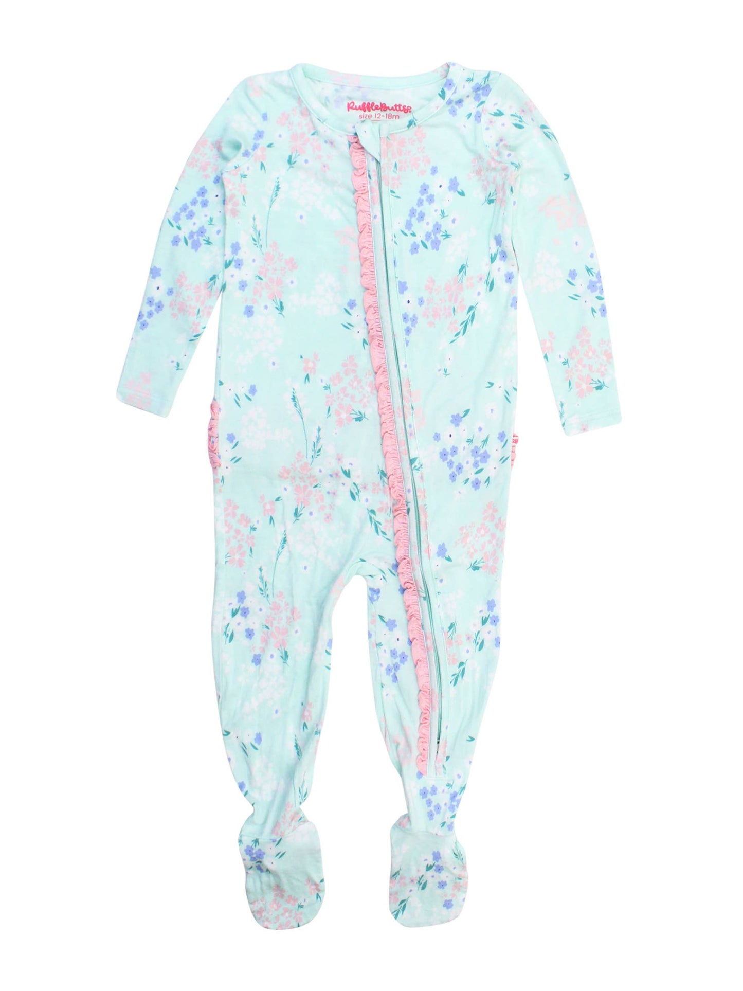 Mint Meadow Footed Ruffle One Piece Pajama