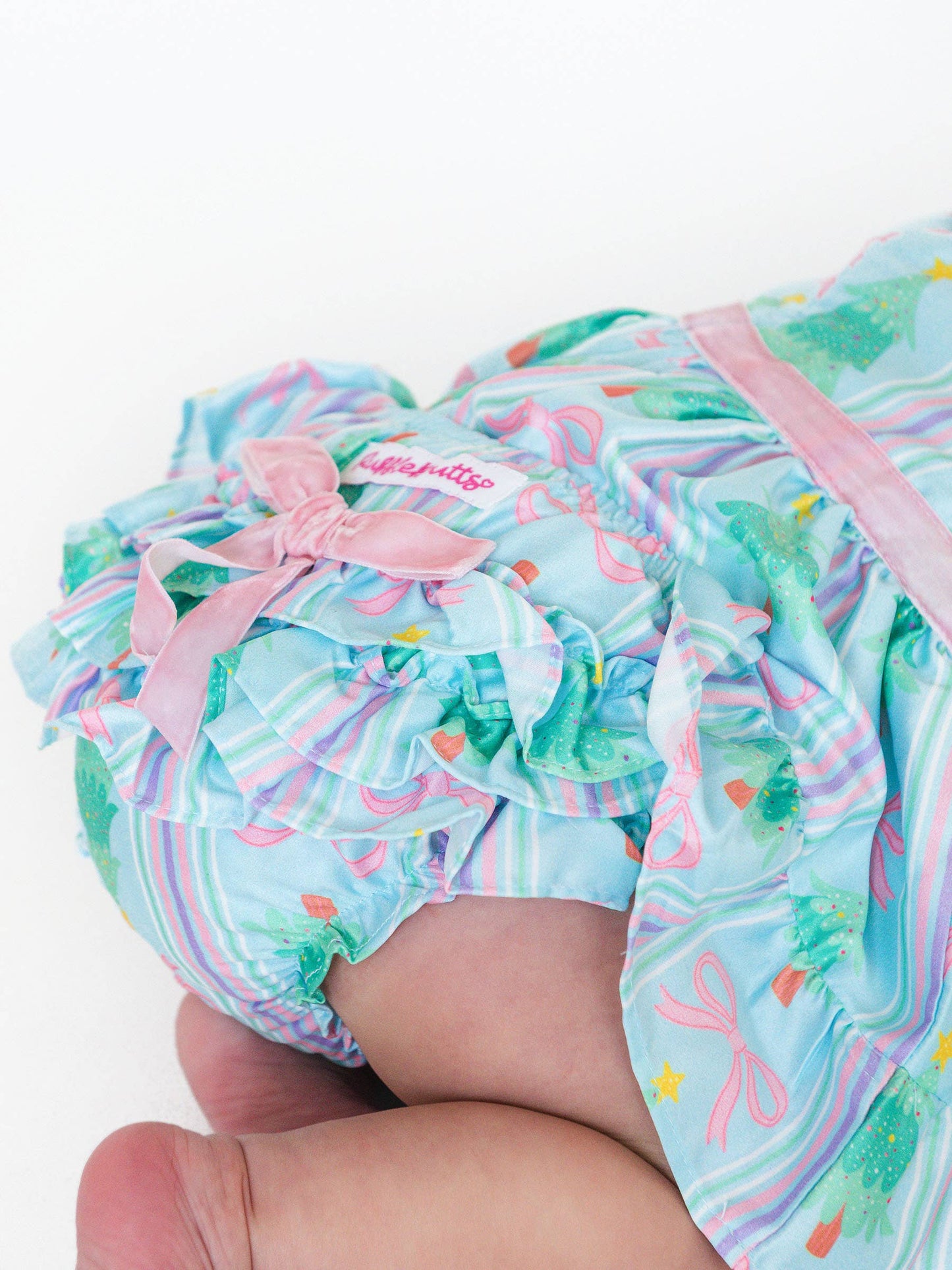 Baby Girls Merry Bow Dreams Satin Ruffle Bow Swing Top & Bloomer Set