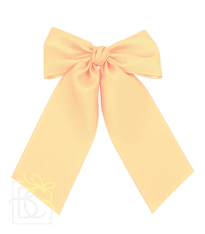 Opaque Satin Bow w/Tails on Alligator Clip