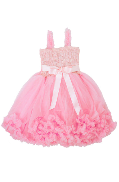 Girls Pink Tulle Sleeveless Princess Petti Dress