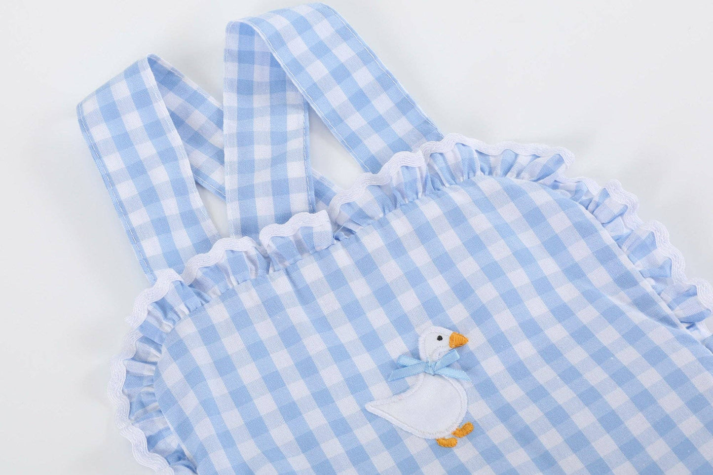 Blue Gingham Goose Romper
