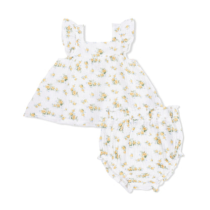 Pinafore and High Waisted Bloomer - Sunshine Roses