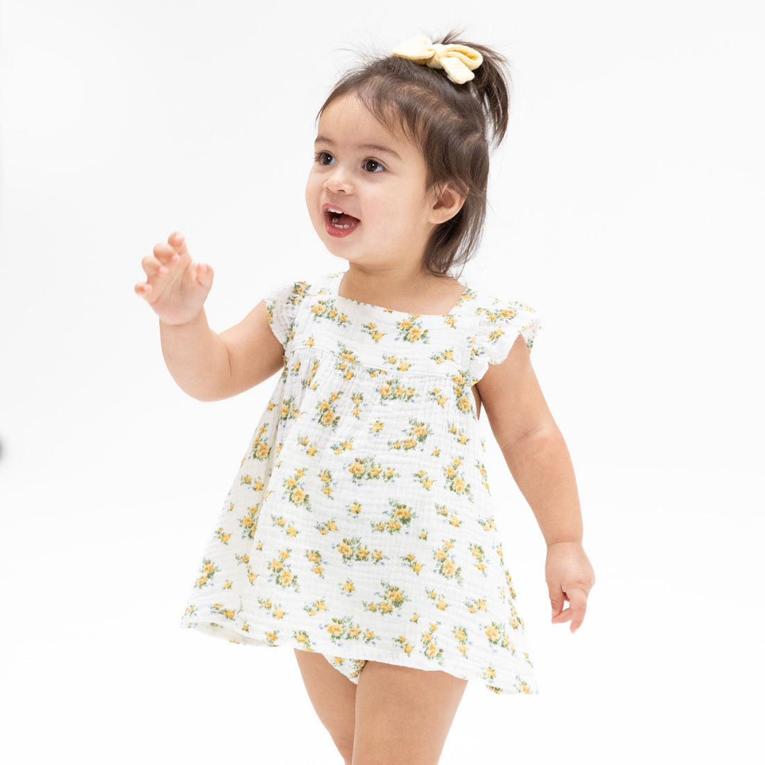 Pinafore and High Waisted Bloomer - Sunshine Roses