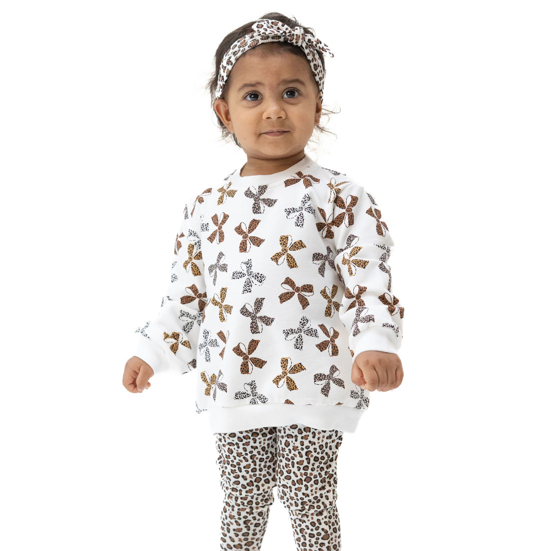 Leopard French Terry - Ruffle Sweatshirt and Legging Set