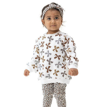 Leopard French Terry - Ruffle Sweatshirt and Legging Set