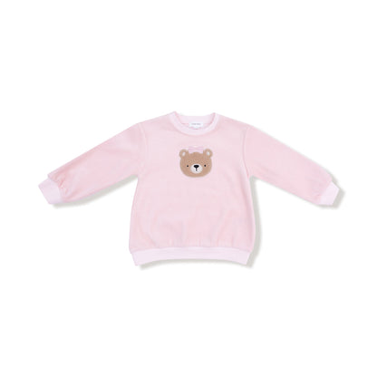 L/S Shirt & Pant Set - Velour Teddy Bear