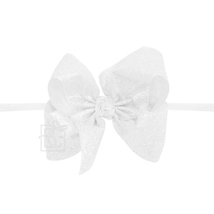 1/4" Headband w/Glitter Bow