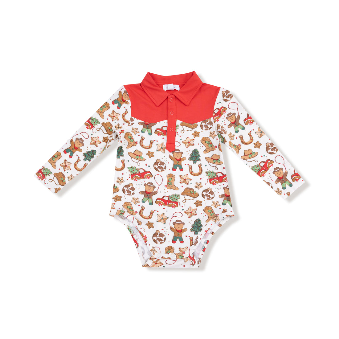Long Sleeve Cowboy Bodysuit - Cowboy Christmas