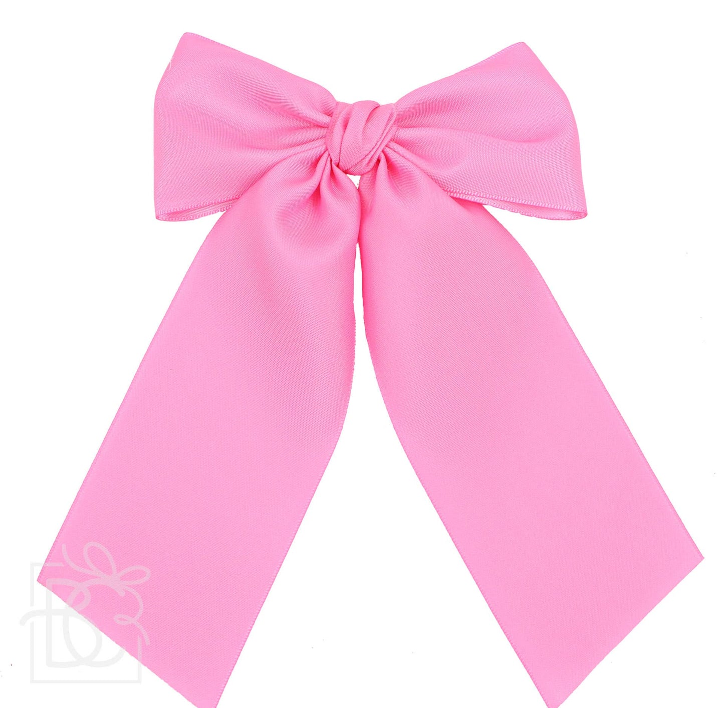 Opaque Satin Bow w/Tails on Alligator Clip