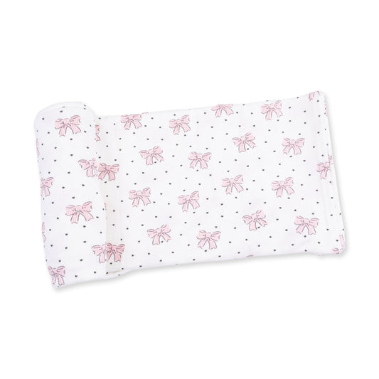 Bows and Hearts - Swaddle Blanket