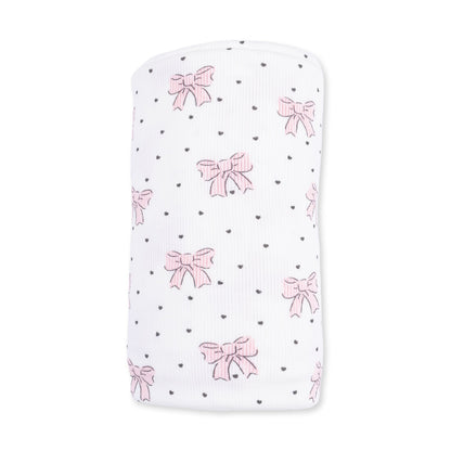 Bows and Hearts - Swaddle Blanket