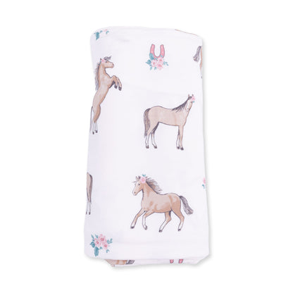 I Love Horses - Swaddle Blanket