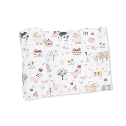 Cute Farm Animals Uni - Swaddle Blanket