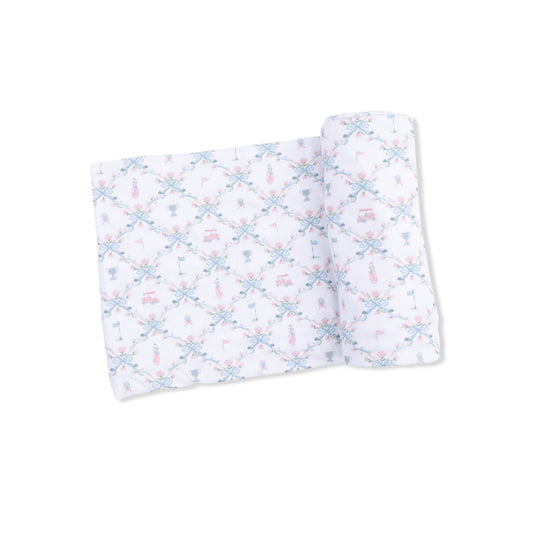 Golf Trellis Pink - Swaddle Blanket
