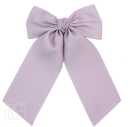 Opaque Satin Bow w/Tails on Alligator Clip