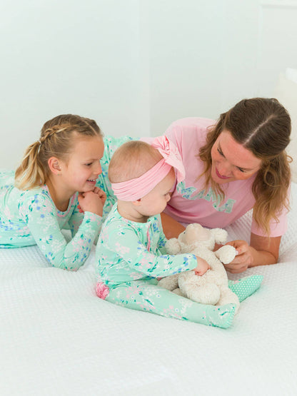 Mint Meadow Footed Ruffle One Piece Pajama