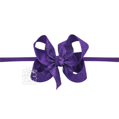 1/4" Headband w/Glitter Bow