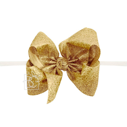 1/4" Headband w/Glitter Bow