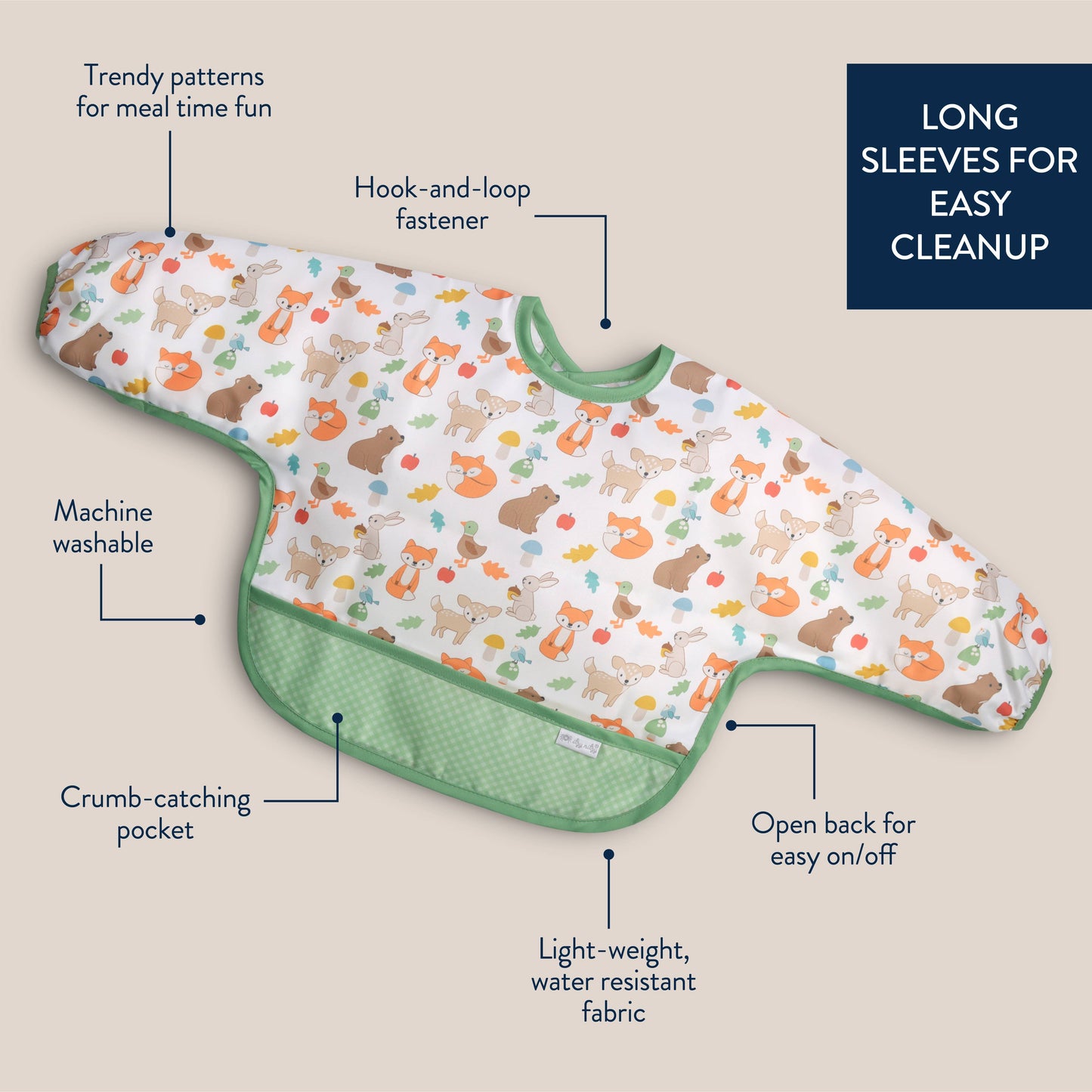 Itzy Everywhere Bib™ - Woodland