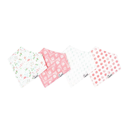 4 Pack Baby Bandana Bibs - Claire