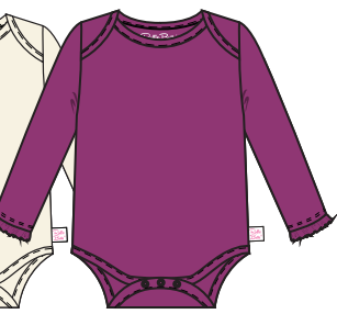 Plum Tart Knit L/S Ruffle Bodysuit