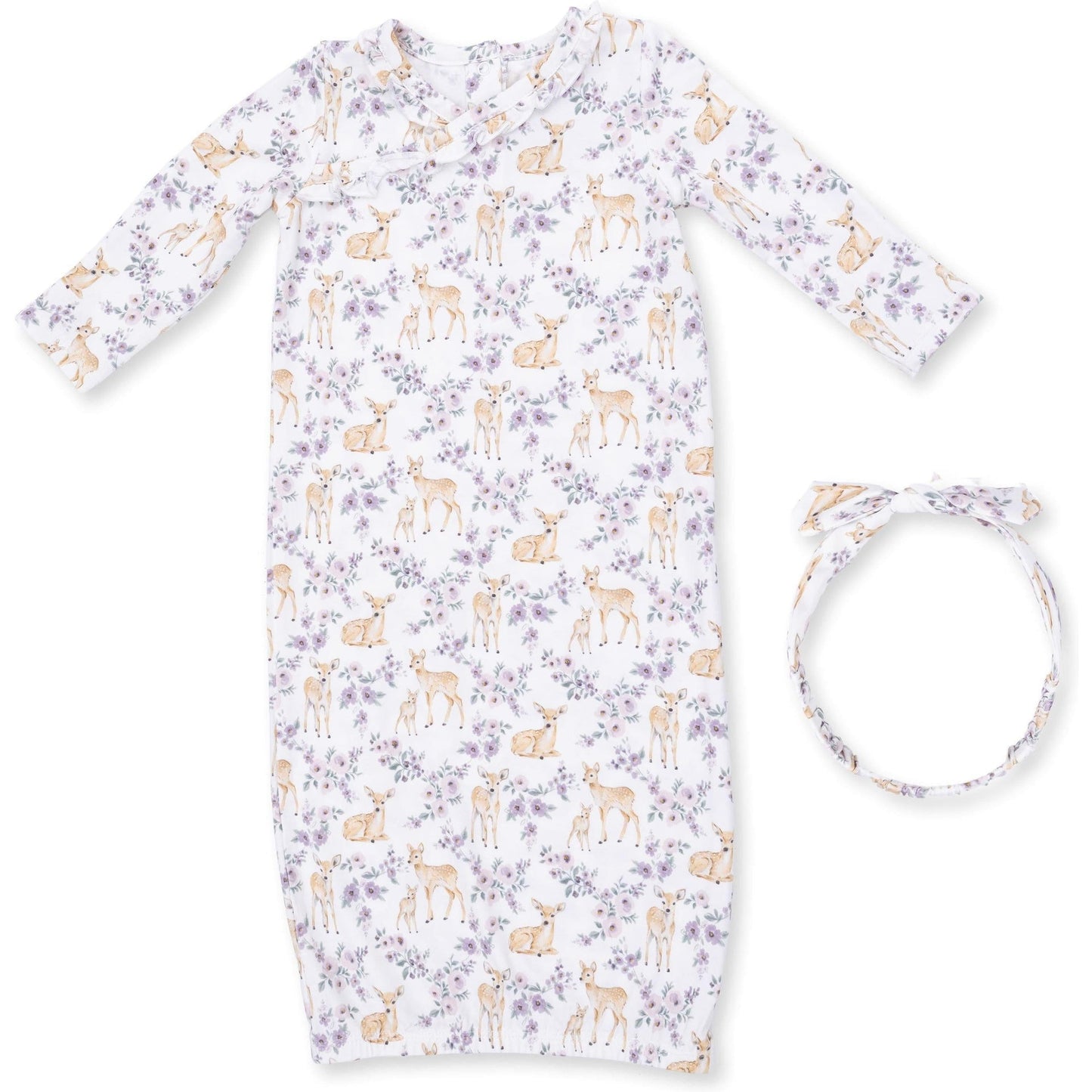 Floral Deer - Kimono Gown and Headband