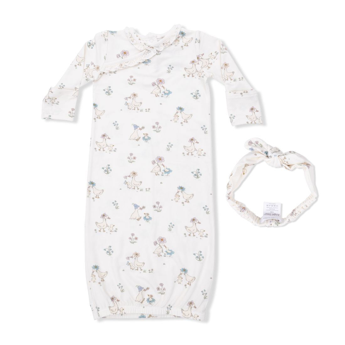 Kimono Gown and Knot Headband - Flower Ducklings