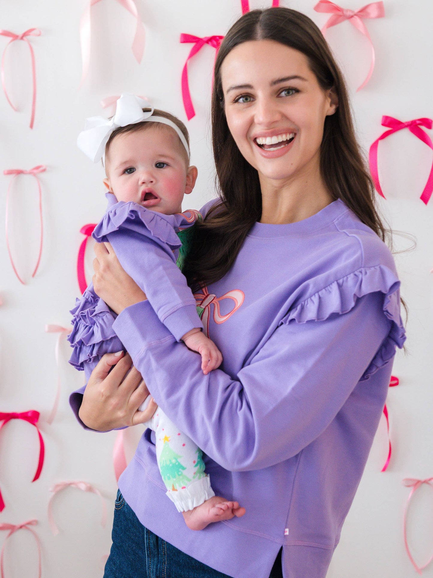 Girls Polka Dot Trees Patterned Footless Ruffle Tights