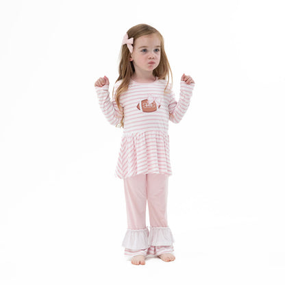 Football Dot and Stripe - Top and Ruffle Bells