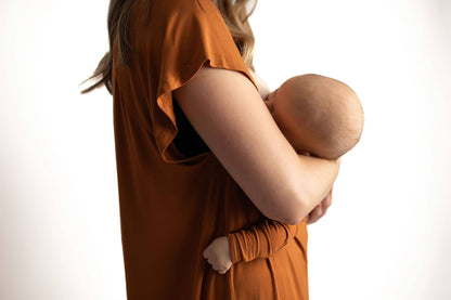 Saddle Orange Western Mommy Labor & Delivery/ Nursing Gown