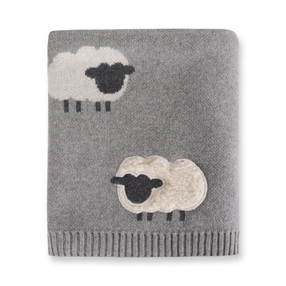 Wooly Sheep 3D - Organic Cotton Knit Blanket