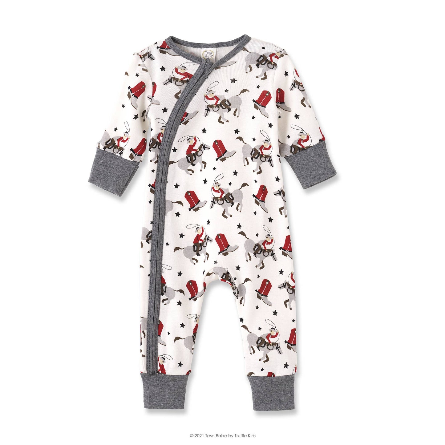Baby Boy's Ride 'Em Cowboy Bamboo Zipper Romper