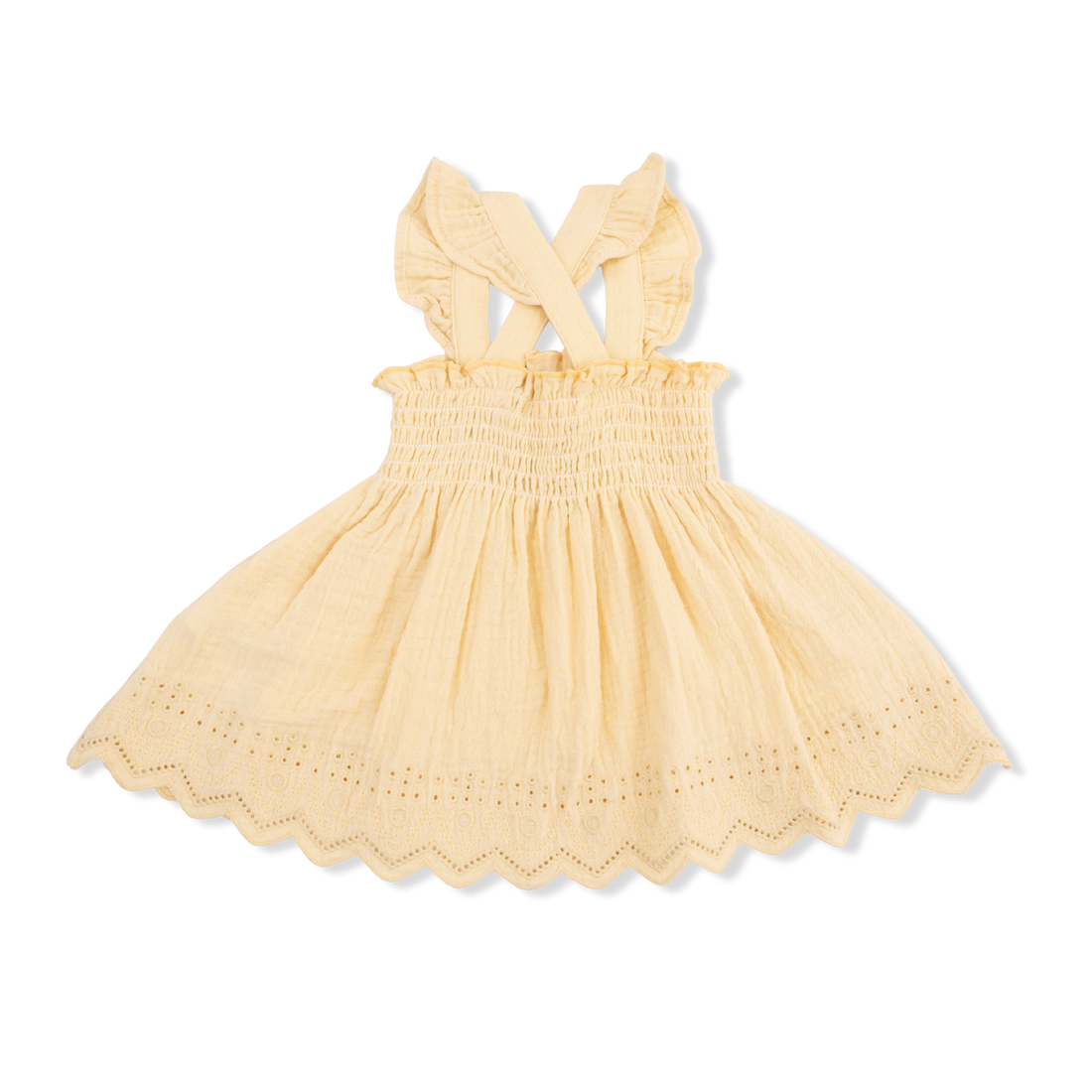 Solid Muslin Italian Straw - Smocked Top with Bloomer