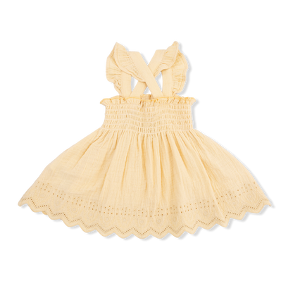 Solid Muslin Italian Straw - Smocked Top with Bloomer
