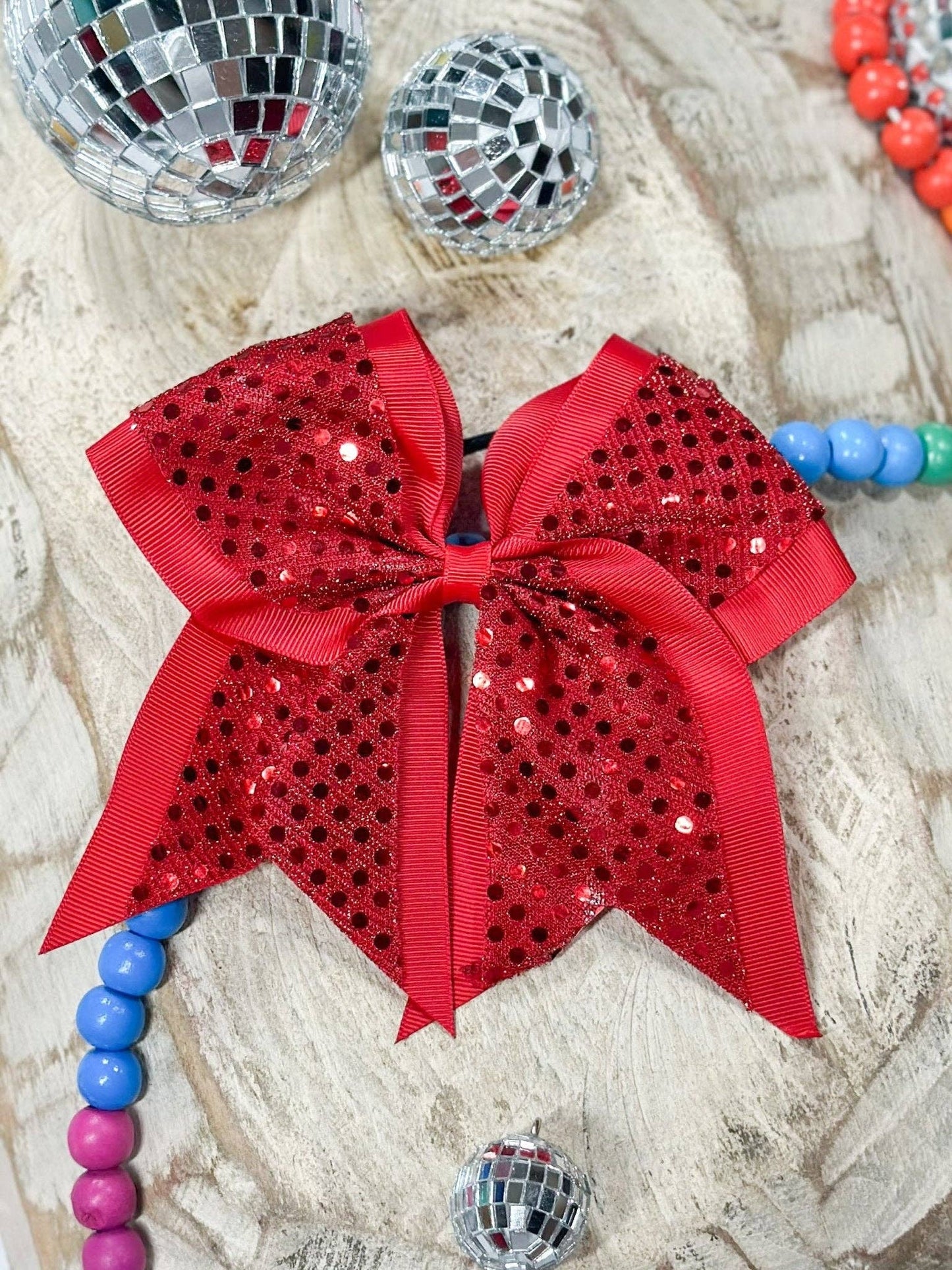 Sequin Cheer Hair Bow