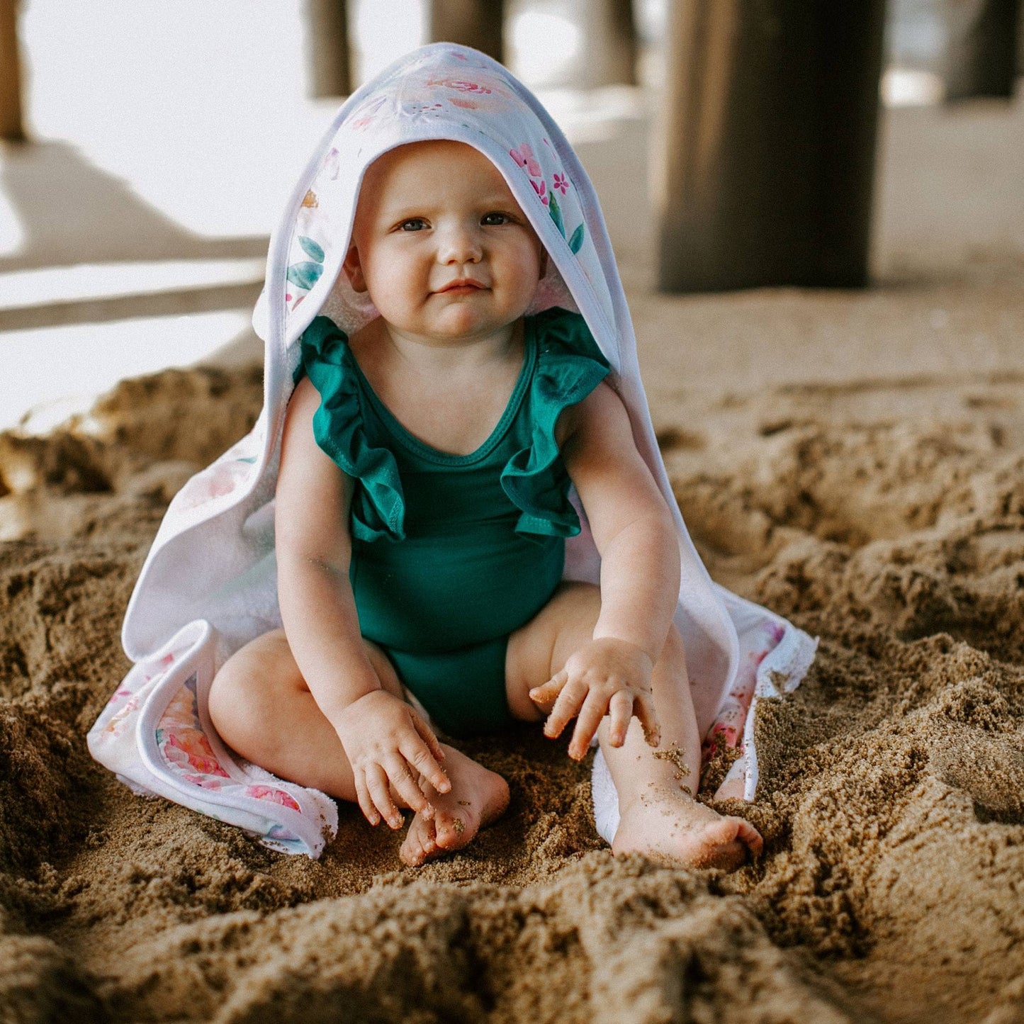 Premium Baby Knit Hooded Towel - Bloom