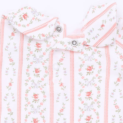 Marnie Rosebud Stripe - Smocked Peter Pan Footie