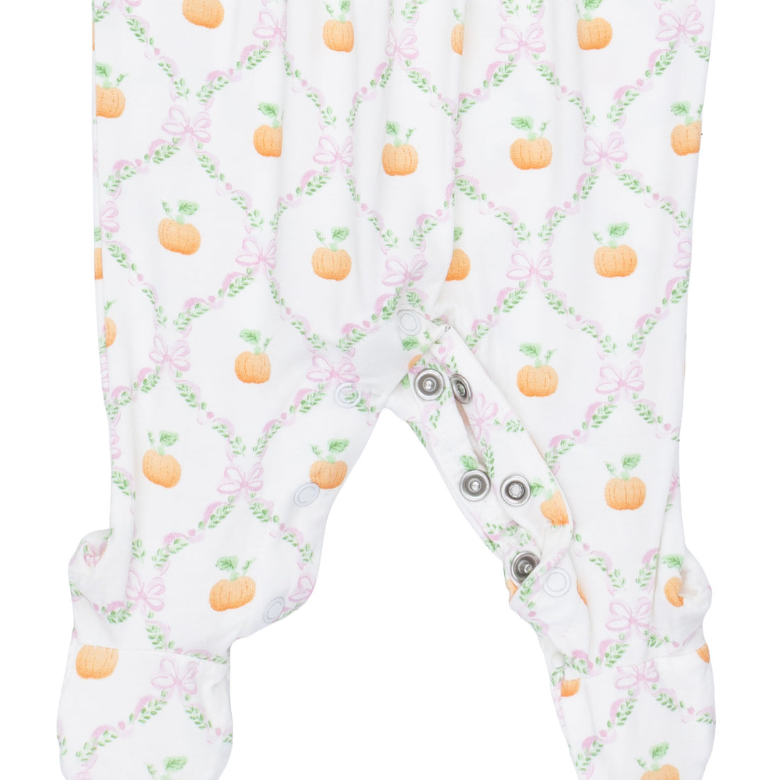 Pretty Pumpkin Trellis - Smocked Peter Pan Snap Footie