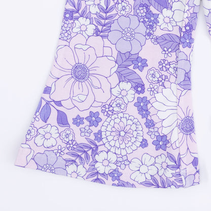 Lacy Lavender Floral - Peplum Tank Top with Baby Bells