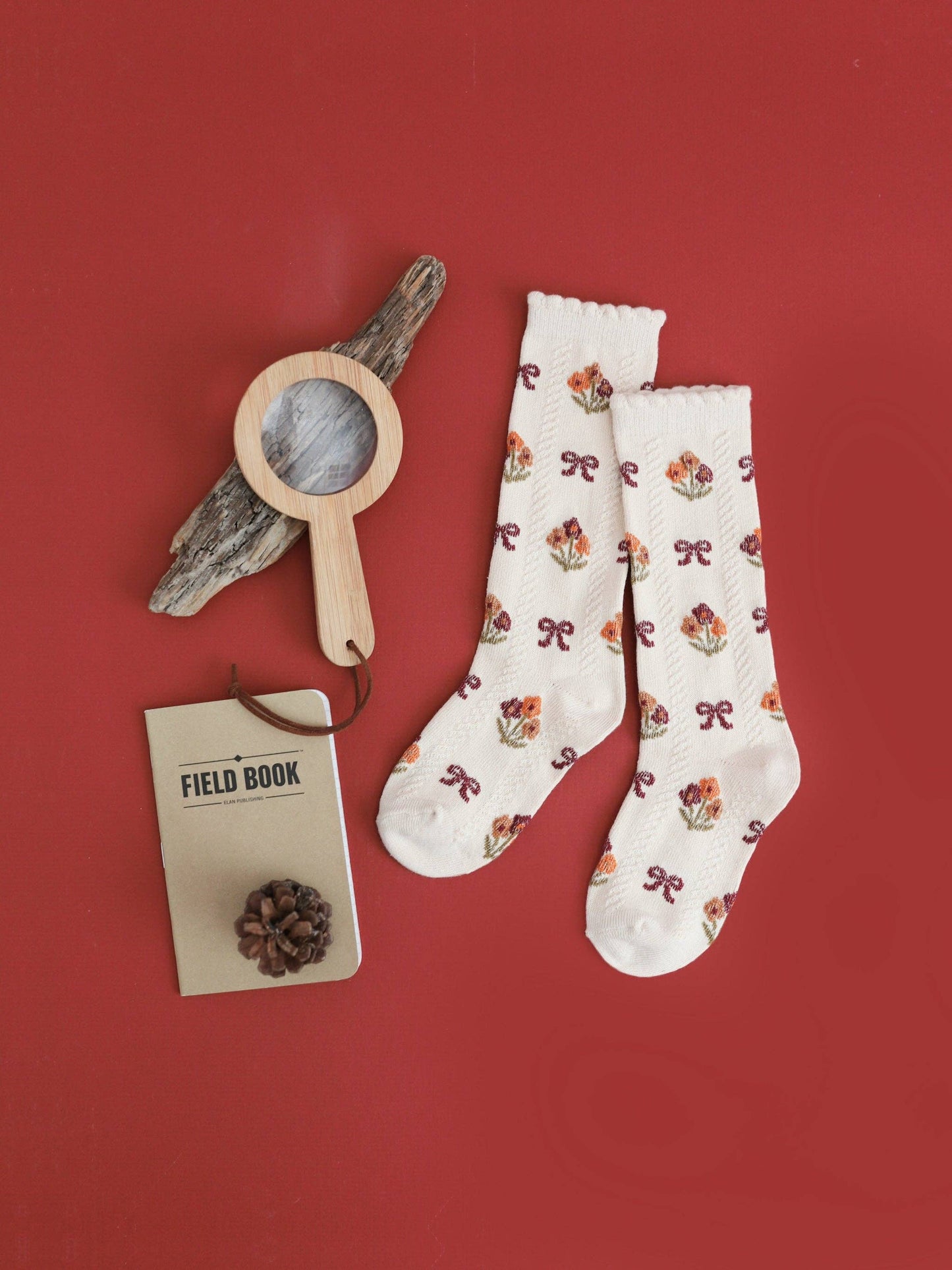 Vanilla Floral Knee High Socks