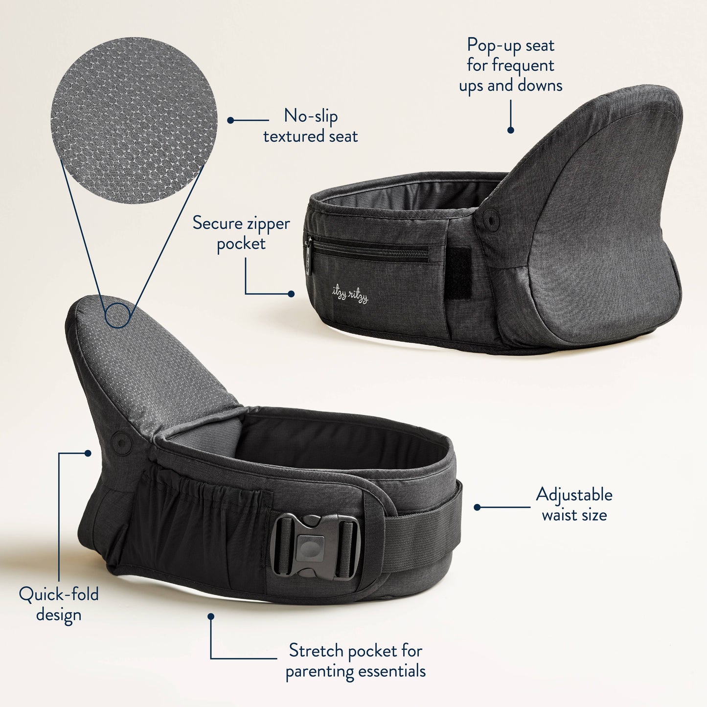 Itzy Hold & Fold™ - Hip Seat Carrier