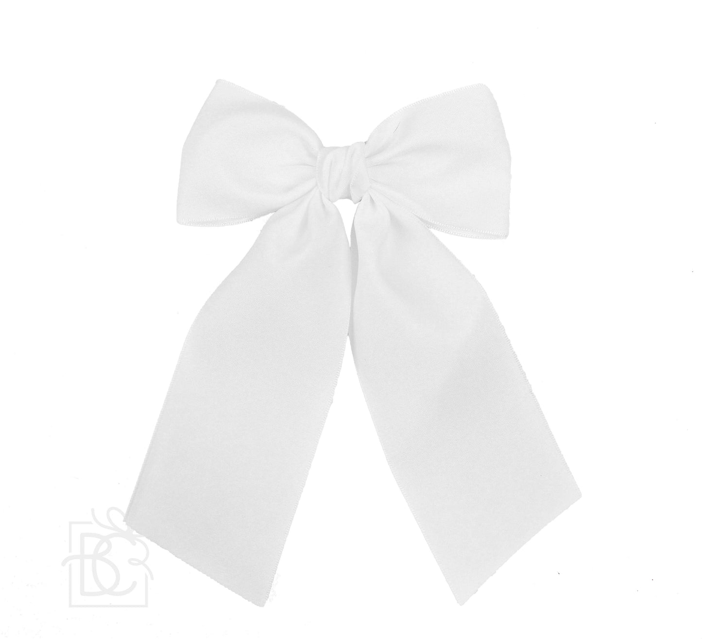 Opaque Satin Bow w/Tails on Alligator Clip
