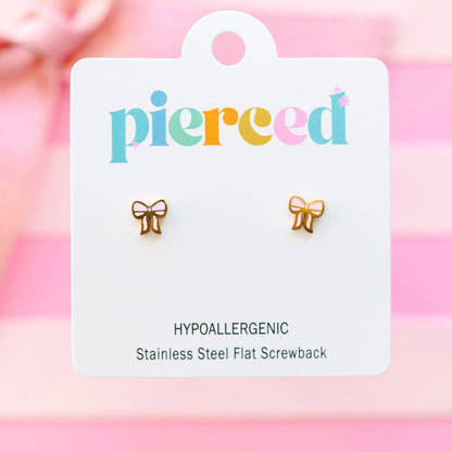 Pink Bow Earring
