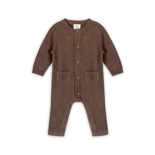 Classic Pocket & Button Chunky Knit Baby Jumpsuit Organic