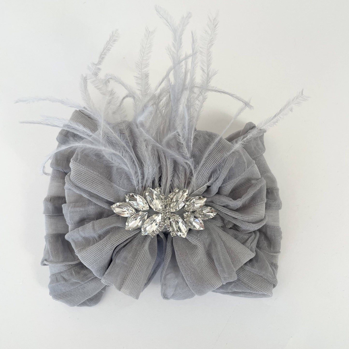 Fancy Feather Ruffled Headband