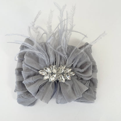Fancy Feather Ruffled Headband