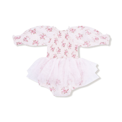Long Sleeved Smocked Bubble with Tutu