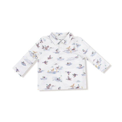 Migrating Mallards Long Sleeve Polo Shirt with Bamboo Jogger